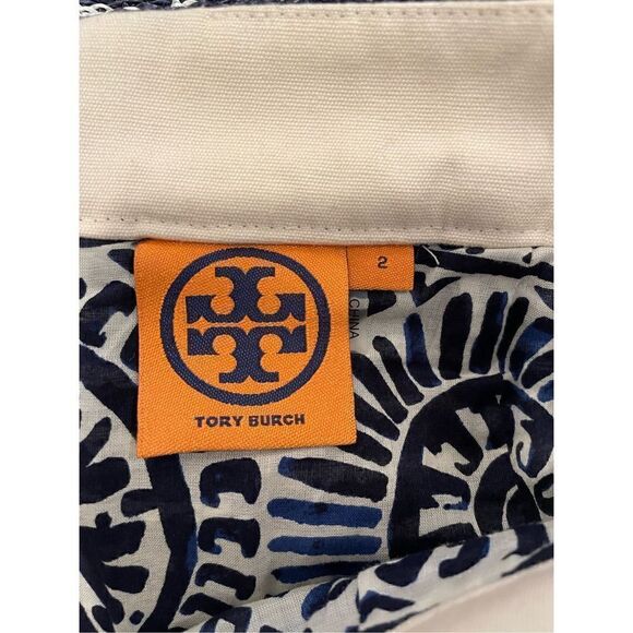 Tory Burch Navy Blue Stripe Skirt Size 2 A Line - Picture 6 of 6